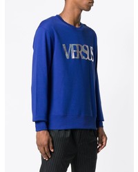 Sweat-shirt imprimé bleu Versus
