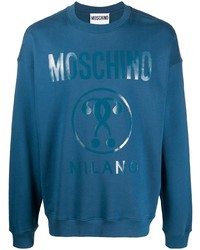 Sweat-shirt imprimé bleu Moschino
