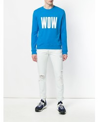 Sweat-shirt imprimé bleu MSGM