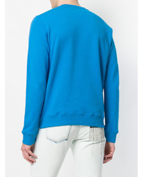 Sweat-shirt imprimé bleu MSGM