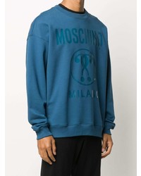 Sweat-shirt imprimé bleu Moschino