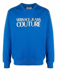 Sweat-shirt imprimé bleu VERSACE JEANS COUTURE