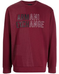 Sweat-shirt imprimé bordeaux Armani Exchange