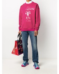 Sweat-shirt imprimé fuchsia Moschino