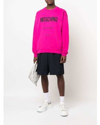 Sweat-shirt imprimé fuchsia Moschino