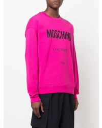 Sweat-shirt imprimé fuchsia Moschino