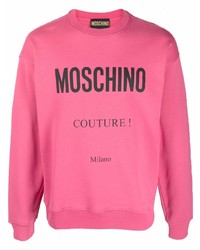 Sweat-shirt imprimé fuchsia Moschino