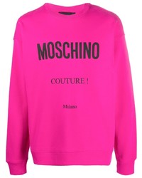 Sweat-shirt imprimé fuchsia Moschino