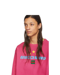 Sweat-shirt imprimé fuchsia Gucci