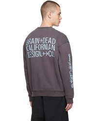 Sweat-shirt imprimé gris foncé Brain Dead