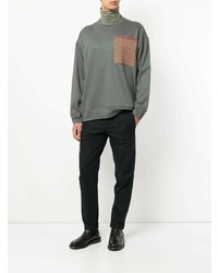 Sweat-shirt imprimé gris foncé Jil Sander