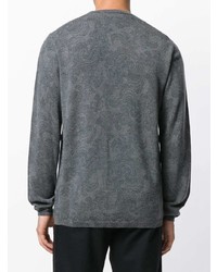 Sweat-shirt imprimé gris foncé Etro
