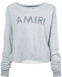 Sweat-shirt imprimé gris Amiri
