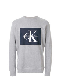 Sweat-shirt imprimé gris Calvin Klein Jeans
