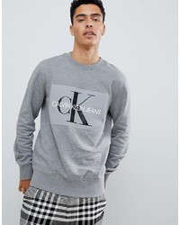 Sweat-shirt imprimé gris Calvin Klein Jeans