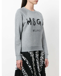 Sweat-shirt imprimé gris MSGM