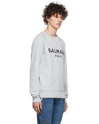 Sweat-shirt imprimé gris Balmain