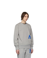 Sweat-shirt imprimé gris Helmut Lang