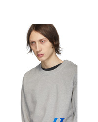 Sweat-shirt imprimé gris Helmut Lang