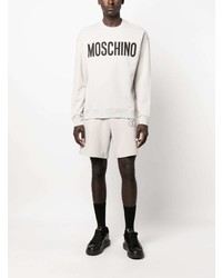 Sweat-shirt imprimé gris Moschino