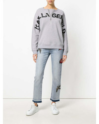 Sweat-shirt imprimé gris Karl Lagerfeld