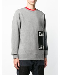 Sweat-shirt imprimé gris Calvin Klein Jeans