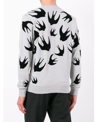 Sweat-shirt imprimé gris McQ Alexander McQueen