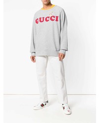Sweat-shirt imprimé gris Gucci