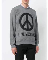 Sweat-shirt imprimé gris Love Moschino