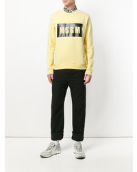 Sweat-shirt imprimé jaune MSGM