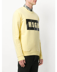 Sweat-shirt imprimé jaune MSGM