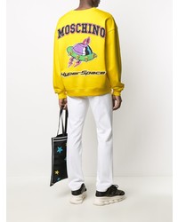 Sweat-shirt imprimé jaune Moschino