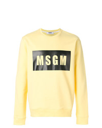 Sweat-shirt imprimé jaune MSGM