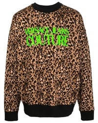 Sweat-shirt imprimé léopard marron clair