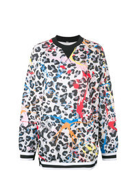 Sweat-shirt imprimé léopard multicolore