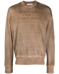 Sweat-shirt imprimé marron Moschino