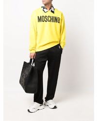 Sweat-shirt imprimé moutarde Moschino