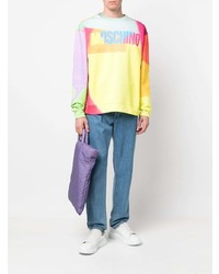 Sweat-shirt imprimé multicolore Moschino