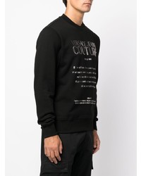 Sweat-shirt imprimé noir et argenté VERSACE JEANS COUTURE