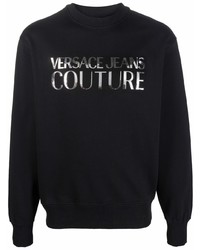 Sweat-shirt imprimé noir et argenté VERSACE JEANS COUTURE