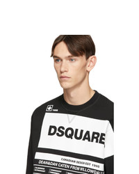 Sweat-shirt imprimé noir et blanc DSQUARED2