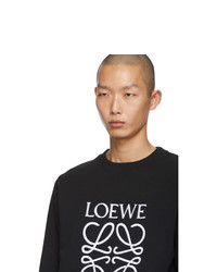 Sweat-shirt imprimé noir et blanc Loewe