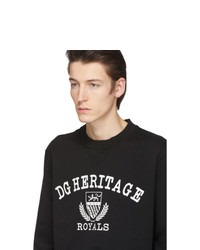 Sweat-shirt imprimé noir et blanc Dolce and Gabbana