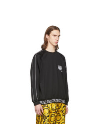 Sweat-shirt imprimé noir et blanc Versace Underwear