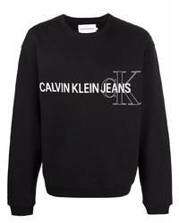 Sweat-shirt imprimé noir et blanc Calvin Klein Jeans