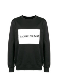 Sweat-shirt imprimé noir et blanc Calvin Klein Jeans