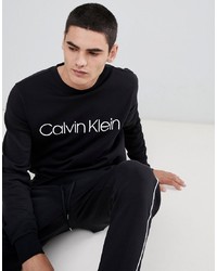 Sweat-shirt imprimé noir et blanc Calvin Klein