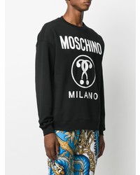 Sweat-shirt imprimé noir et blanc Moschino