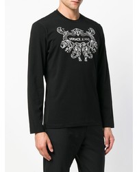 Sweat-shirt imprimé noir et blanc Versace Jeans