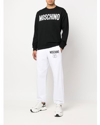 Sweat-shirt imprimé noir et blanc Moschino